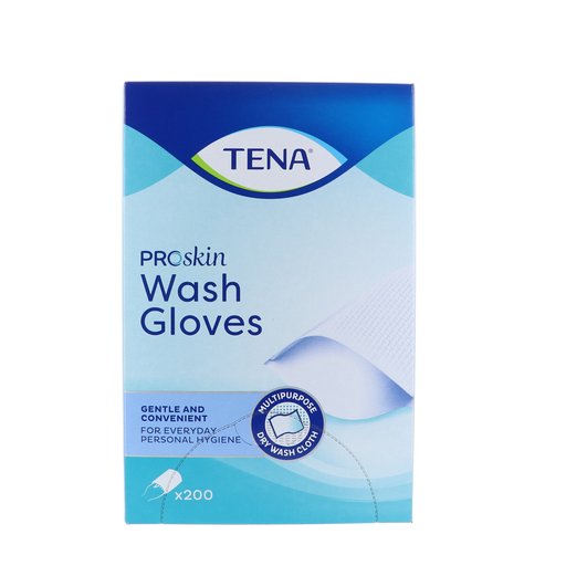 TENA Proskin Wash Gloves, 200 stuks