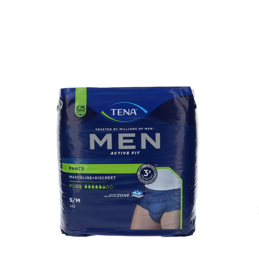 TENA Men Active Fit Pants Plus, S/M, 12 stuks