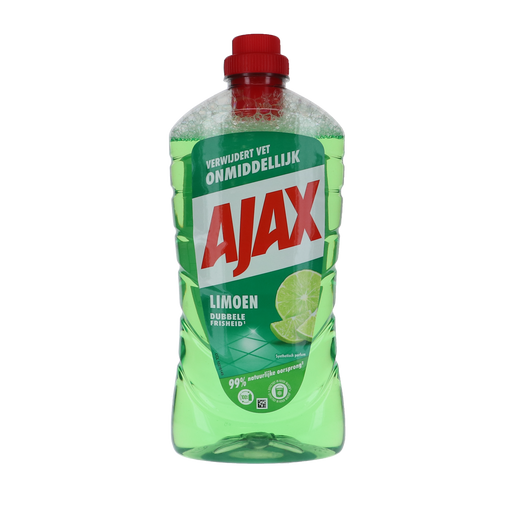 Fles Ajax Allesreiniger 1000 ml met limoen geur.