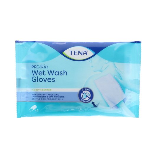 Tena Wet Wash Gloves, verpakking van 5 stuks