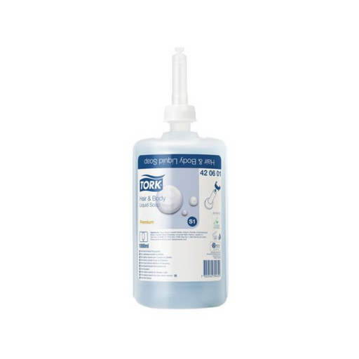 Tork Zeep Hair & Body S1, 1 liter fles, verpakking van 6 stuks